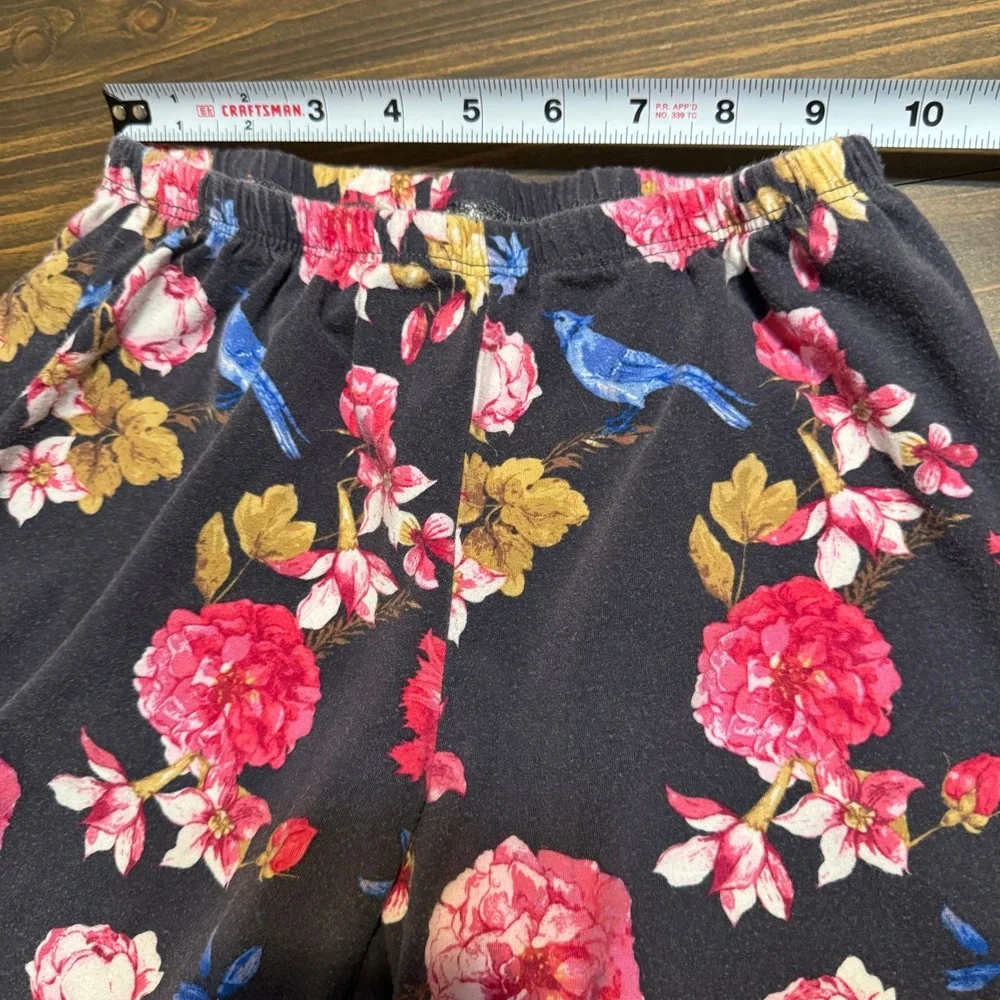 BedHead Pajama Set Button Down‎ Shirt & Pants Women's XS Floral Comfy Grey Pink